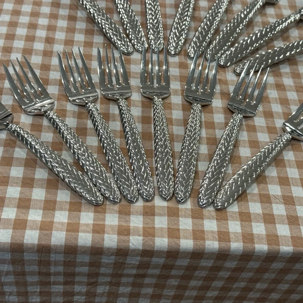 RALPH LAUREN - EQUESTRIAN BRAID - 1991 Japan Silverware FLATWARE Service for 8